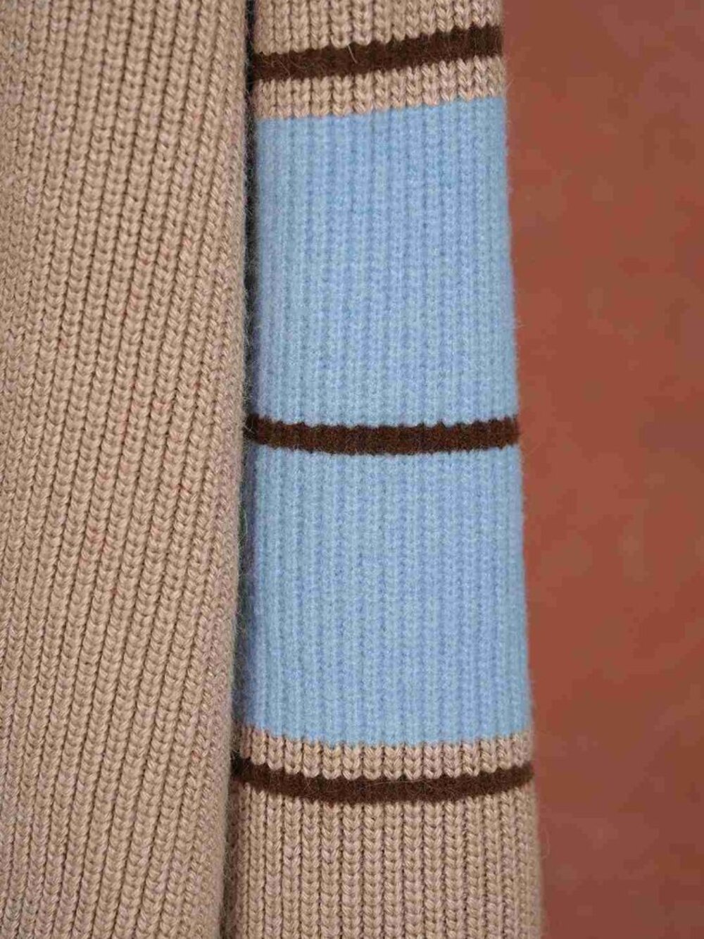 AMI Heart Logo Striped Unisex Knit Cardigan - Picture 4 of 9